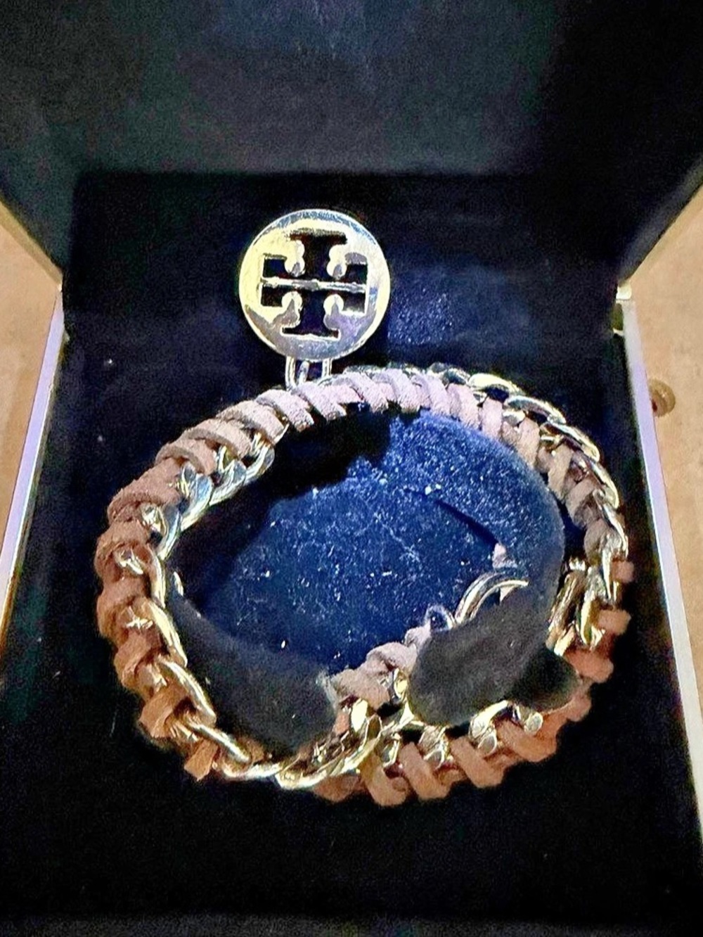 Tory Burch inspired Woven Bracelet Brown & Gold
